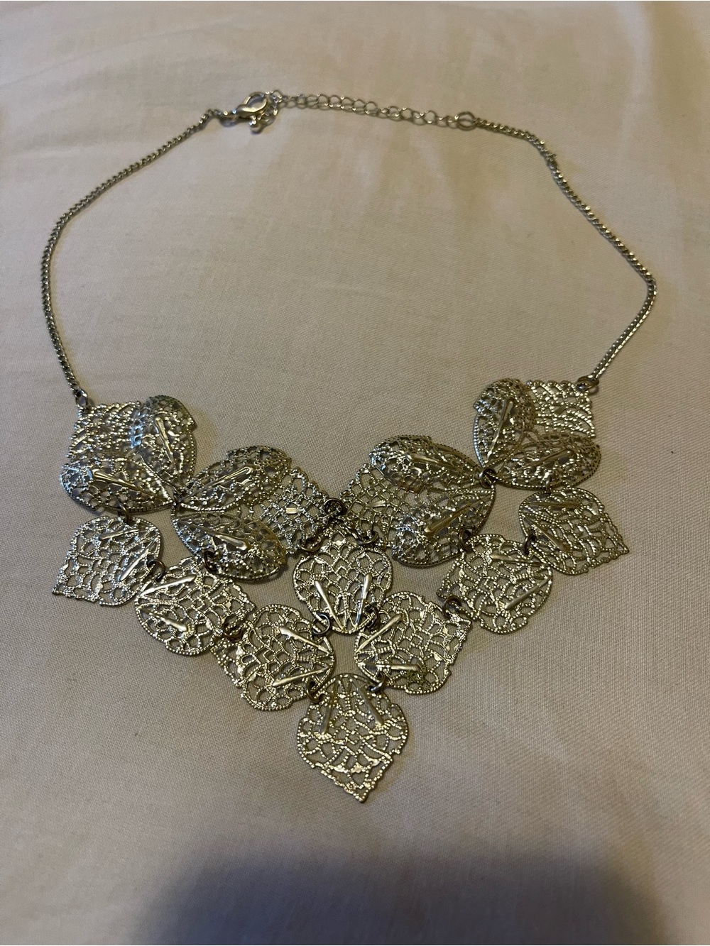 Target Silver Leaf Bib Necklace - Women Jewelry